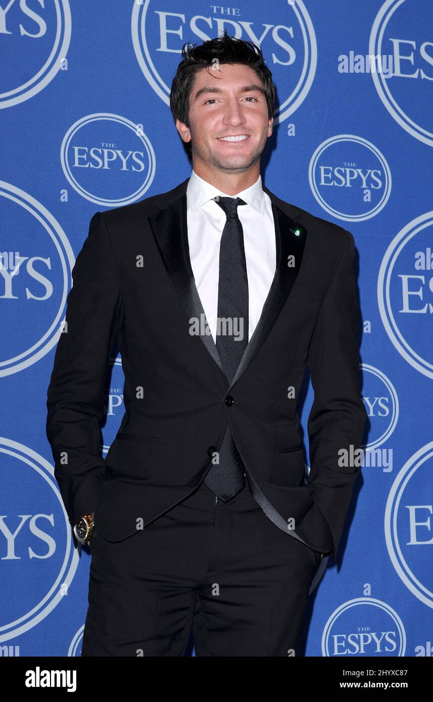 Evan Lysacek dans la salle de presse des EPPY Awards 2010 qui se tiennent au Nokia Theatre de Los Angeles, aux Etats-Unis. Banque D'Images