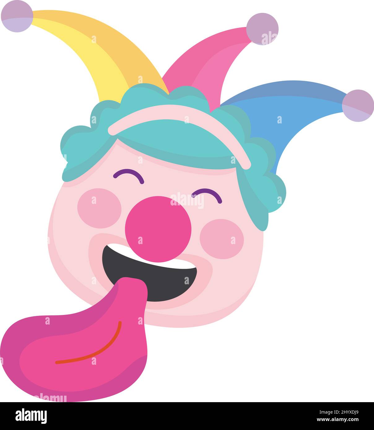 Avatar de jester heureux isolé avec chapeau Vector Illustration de Vecteur