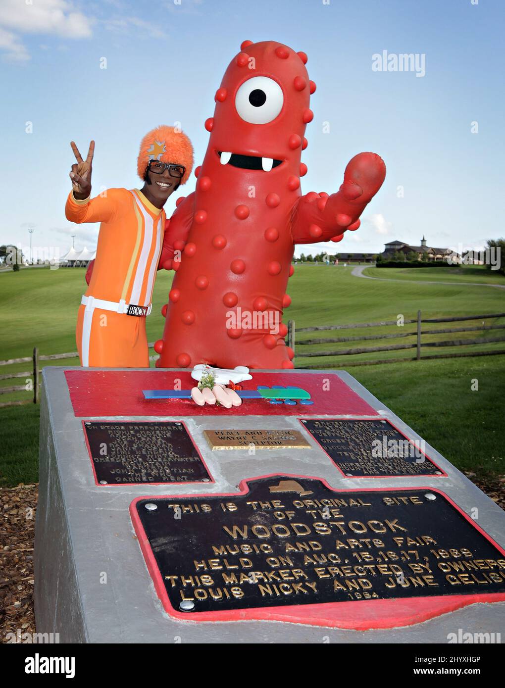 Yo Gabba Gabba Live! Donne le coup d'envoi « il y a une fête dans ma ville ! » Visite à Woodstock, New York. Banque D'Images