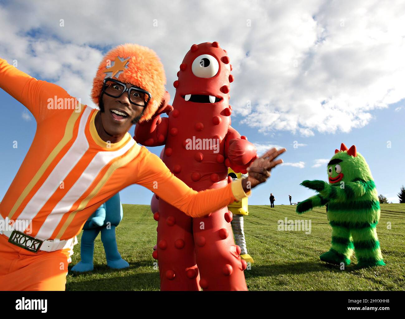Yo Gabba Gabba Live! Donne le coup d'envoi « il y a une fête dans ma ville ! » Visite à Woodstock, New York. Banque D'Images