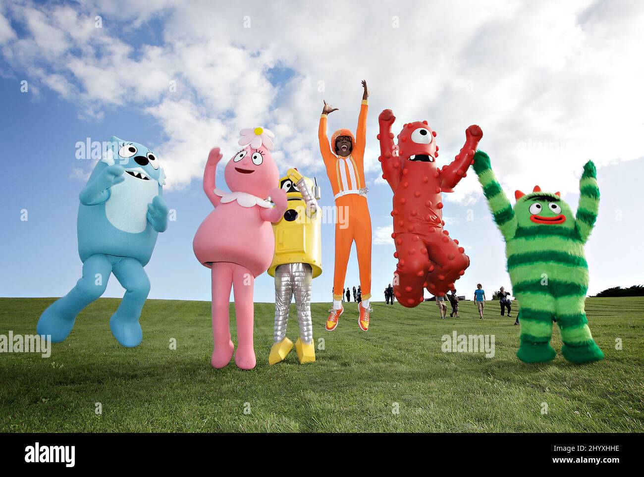 Yo Gabba Gabba Live! Donne le coup d'envoi « il y a une fête dans ma ville ! » Visite à Woodstock, New York. Banque D'Images