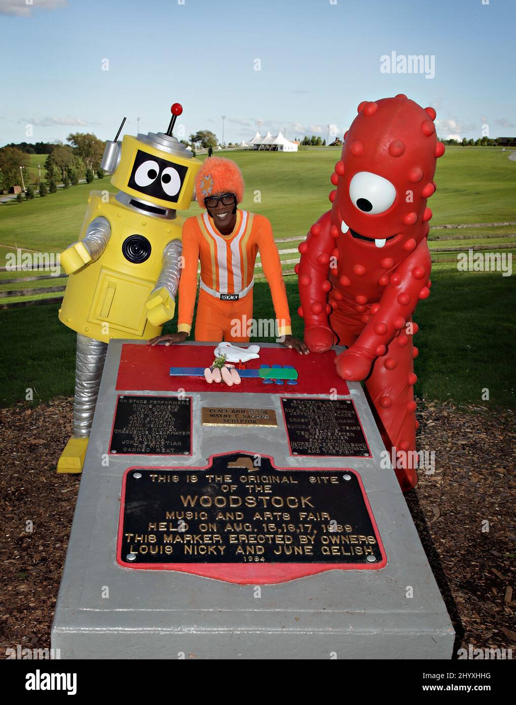 Yo Gabba Gabba Live! Donne le coup d'envoi « il y a une fête dans ma ville ! » Visite à Woodstock, New York. Banque D'Images