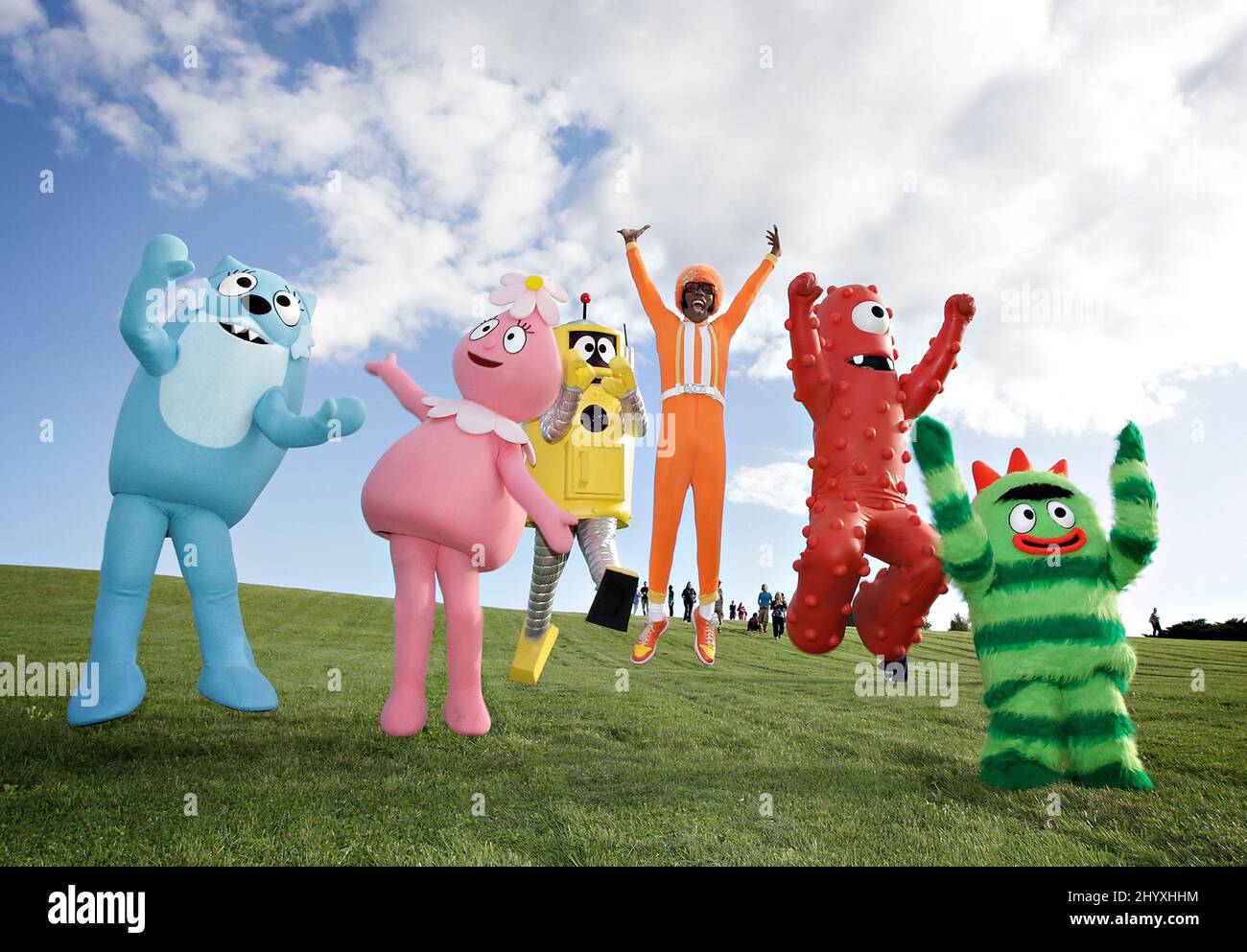 Yo Gabba Gabba Live! Donne le coup d'envoi « il y a une fête dans ma ville ! » Visite à Woodstock, New York. Banque D'Images