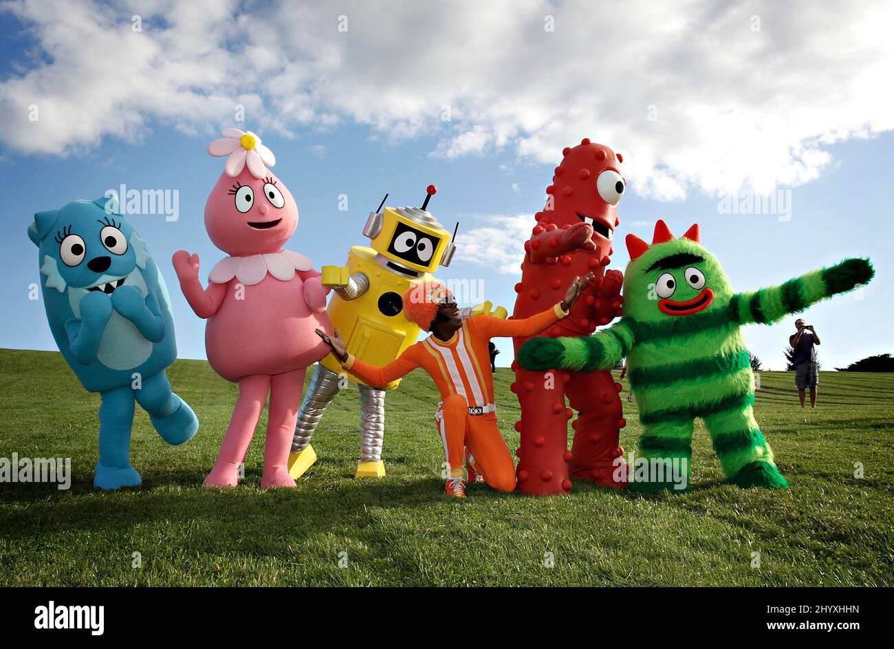 Yo Gabba Gabba Live! Donne le coup d'envoi « il y a une fête dans ma ville ! » Visite à Woodstock, New York. Banque D'Images