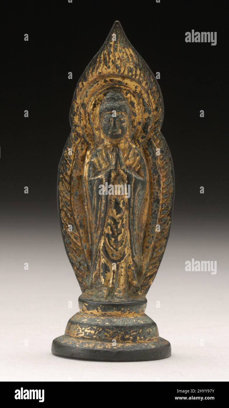 Bouddha debout. Corée, Royaume unifié de Silla (676-935), 9th-début du 10th siècle. Sculpture. Bronze moulé doré Banque D'Images