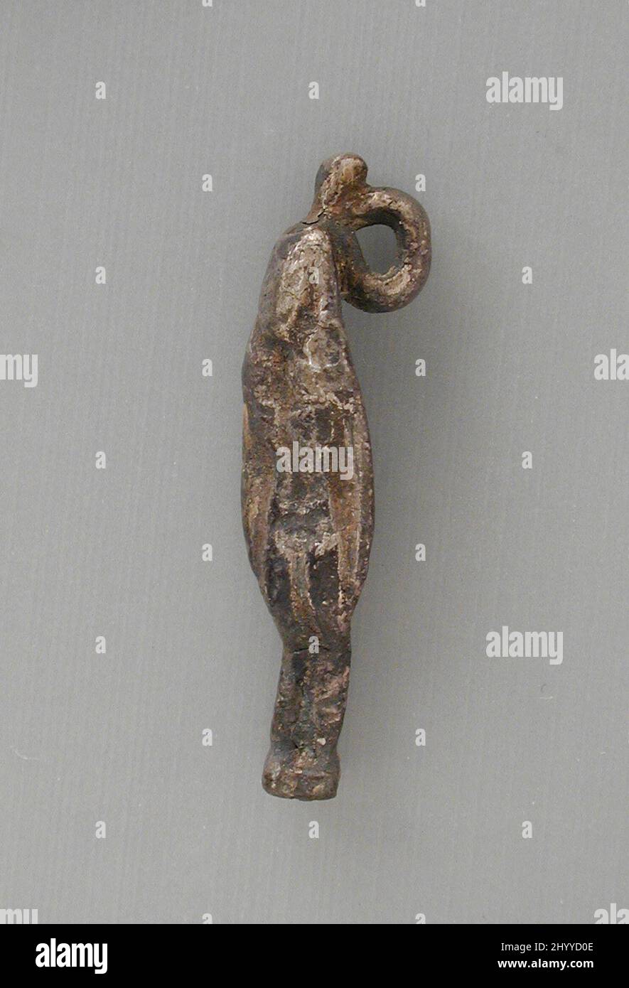 Amulet d'une déesse permanente. Égypte, Nouveau Royaume - période de Ptolemaic (1569 - 30 BCE). Bijoux et accessoires; amulettes. Argent Banque D'Images