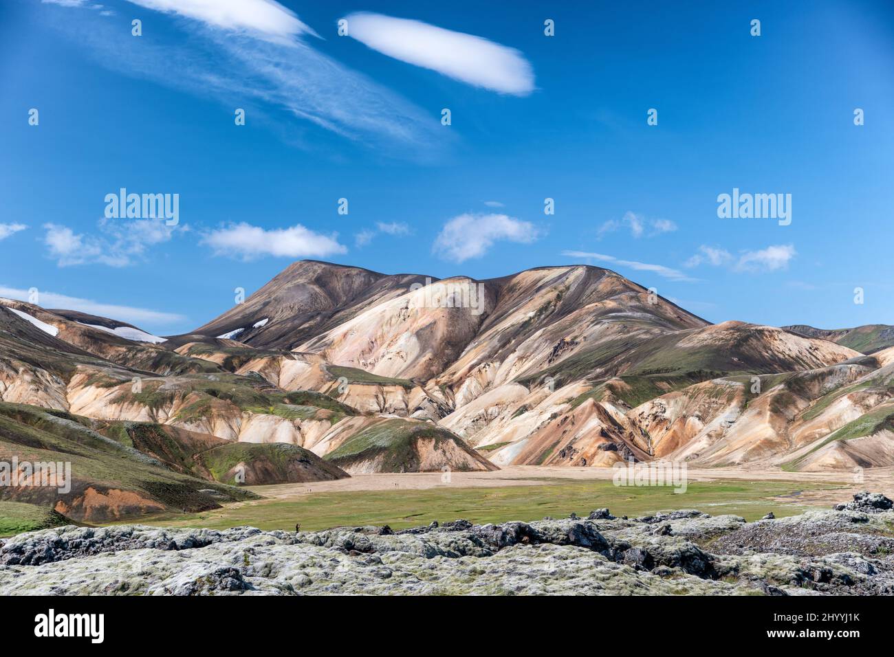Montagnes du Landmannalaugar en été, Islande. Banque D'Images