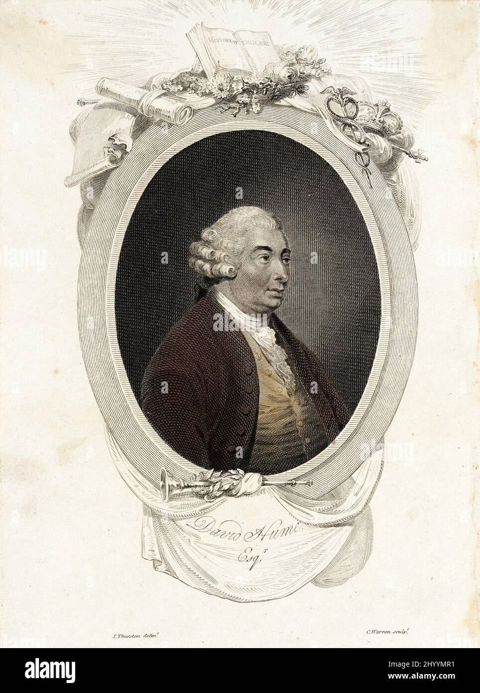 David Hume. Charles Turner Warren (Angleterre, Londres, 1762-1823)R. Scholey (Angleterre, Londres). Angleterre, 1804. Gravures; gravures. Gravure en acier de couleur main Banque D'Images