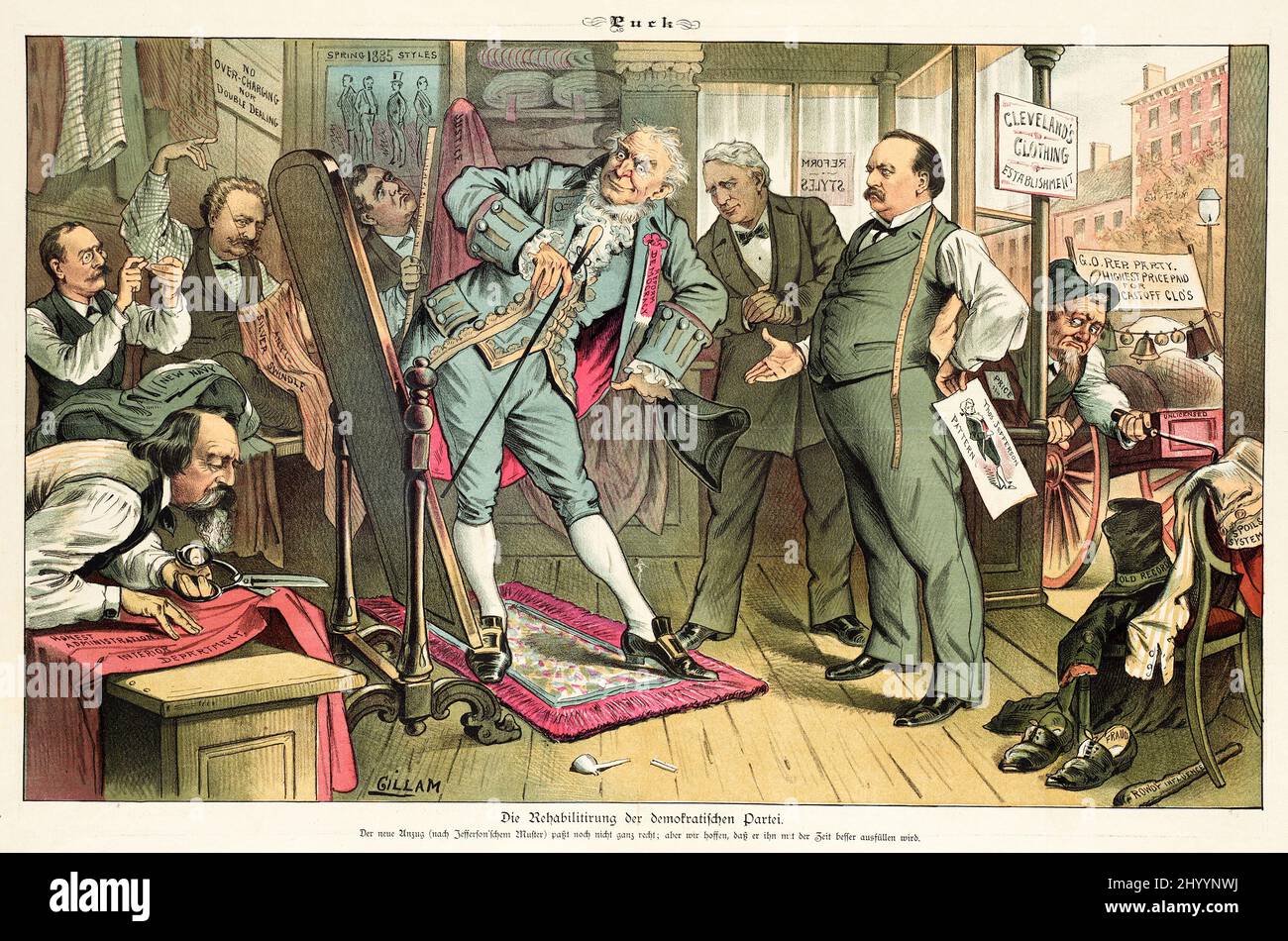 Dessin animé de Puck. Joseph Keppler (Autriche, Vienne, États-Unis actifs, 1838-1894)Bernhard Gillam (États-Unis, 1856-1896). États-Unis, 1880-1889. Imprimés; lithographies. Lithographie Banque D'Images