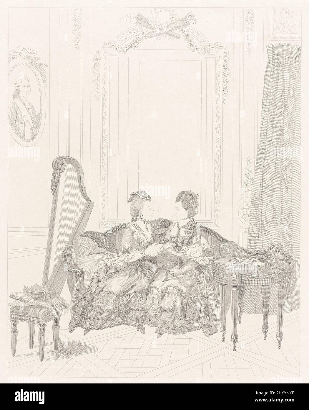 Les Confidences. Charles Louis Lingée (France, Paris, 1748-1819). France, 1774. Tirages ; gravures. Gravure Banque D'Images