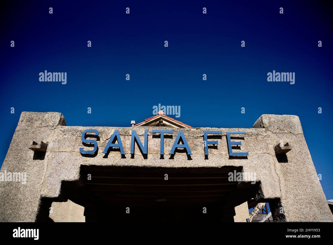 L'historique Atchison Topeka et la gare de Santa Fe à Santa Fe, Nouveau-Mexique. Banque D'Images