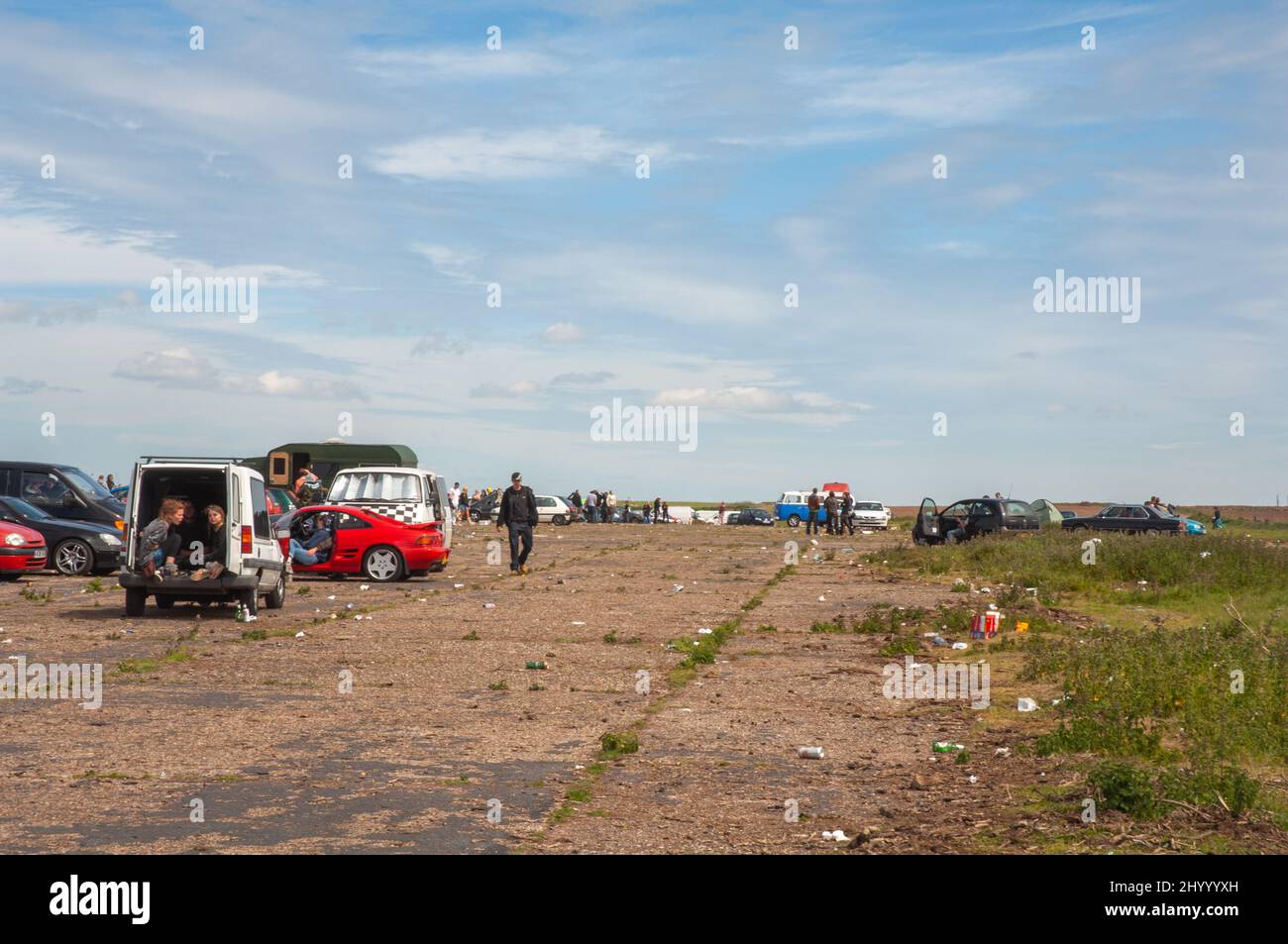 Illégale Rave, Dale Airfield, mai 2010, Pembrokeshire, pays de Galles, Royaume-Uni, Europe Banque D'Images
