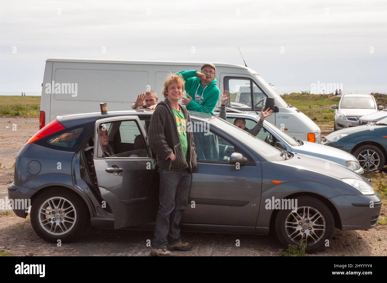 Illégale Rave, Dale Airfield, mai 2010, Pembrokeshire, pays de Galles, Royaume-Uni, Europe Banque D'Images