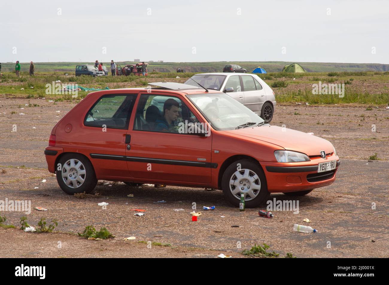 Illégale Rave, Dale Airfield, mai 2010, Pembrokeshire, pays de Galles, Royaume-Uni, Europe Banque D'Images