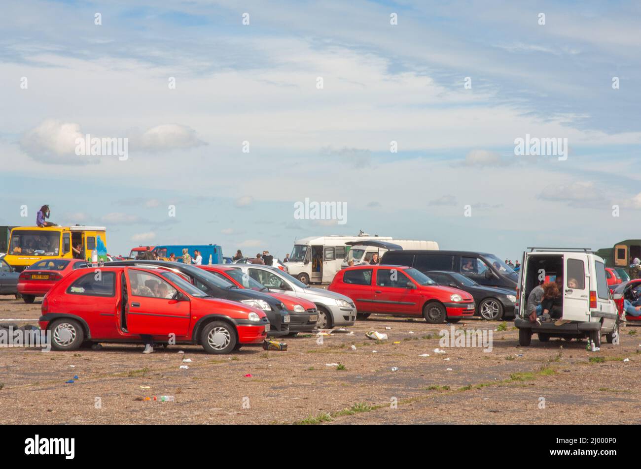 Illégale Rave, Dale Airfield, mai 2010, Pembrokeshire, pays de Galles, Royaume-Uni, Europe Banque D'Images