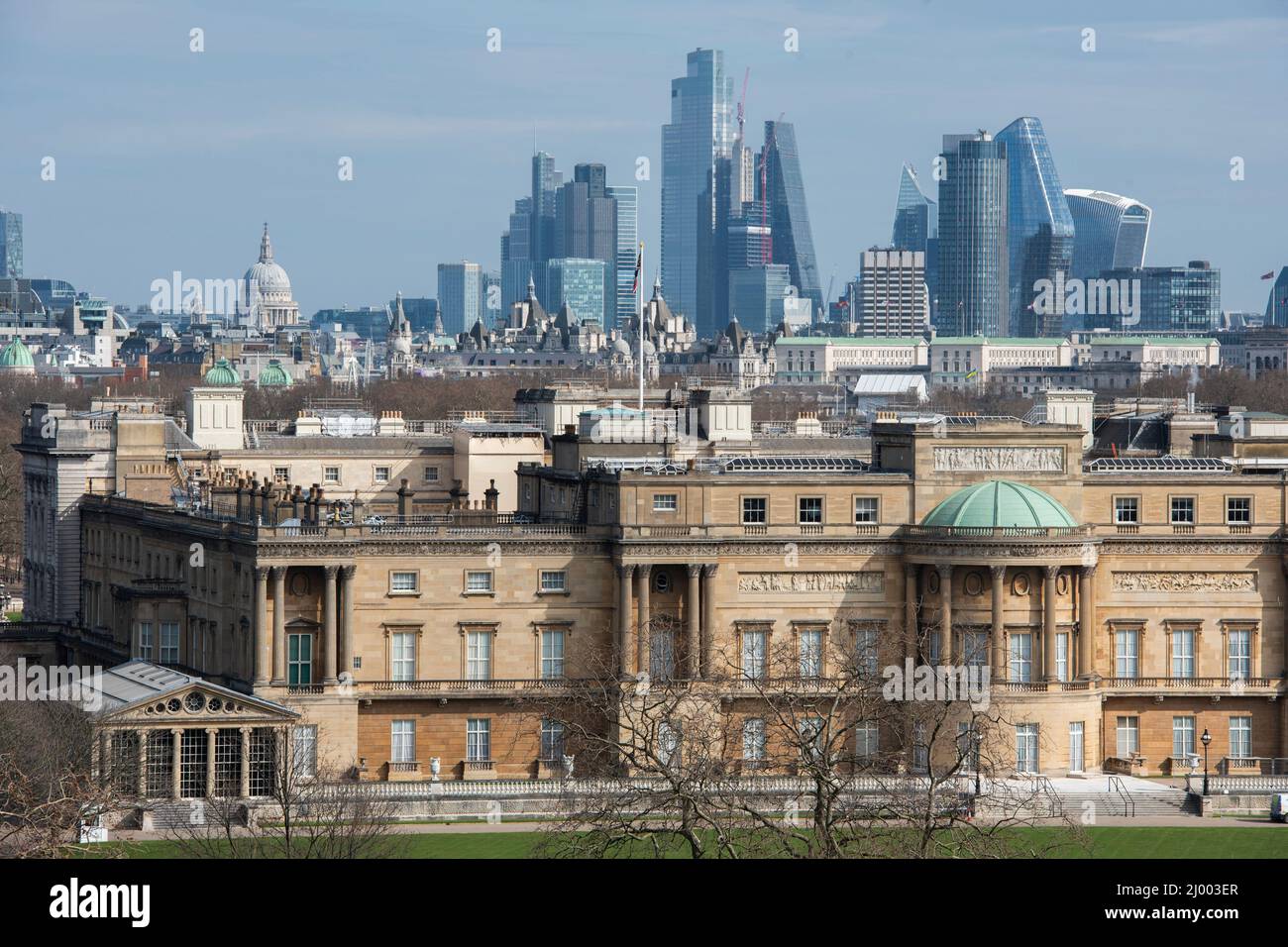 Buckingham Palace, vue arrière Banque D'Images