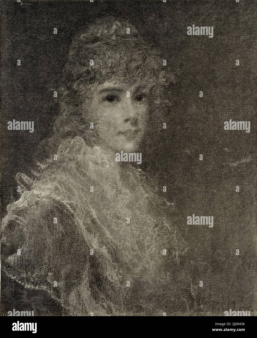 Tête idéale. William Baxter Closson (États-Unis, 1848-1926). États-Unis, 1886 - 1891. Gravures; gravures. Gravure en bois Banque D'Images