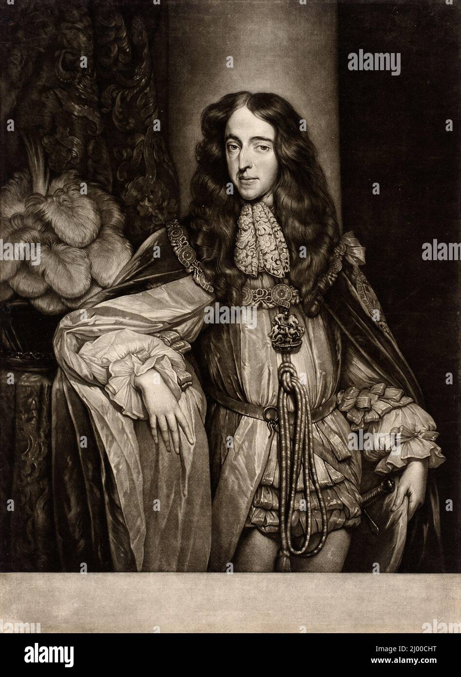 William III, quand Prince d'Orange. Jan Verkolje I (pays-Bas, 1650-1693). Pays-Bas, 1651. Tirages ; mezzotints. Mezzotint Banque D'Images