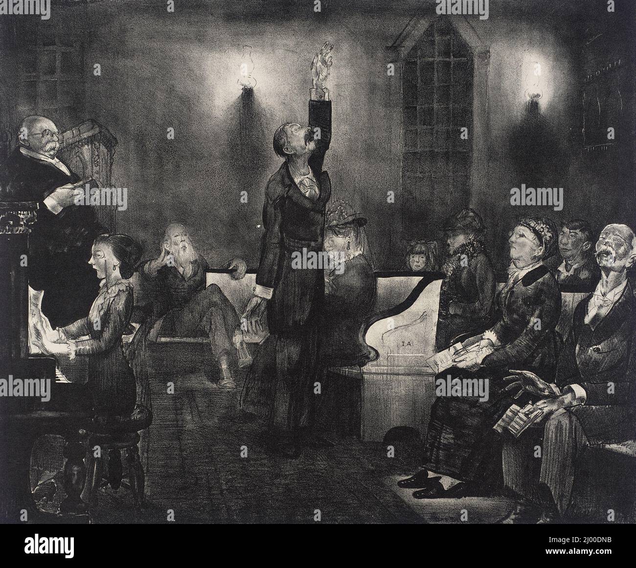 Séance de prière no 2. George Bellows (États-Unis, Ohio, Columbus, 1882 - 1925). États-Unis, 1916. Imprimés; lithographies. Lithographie sur papier d'application de Chine Banque D'Images