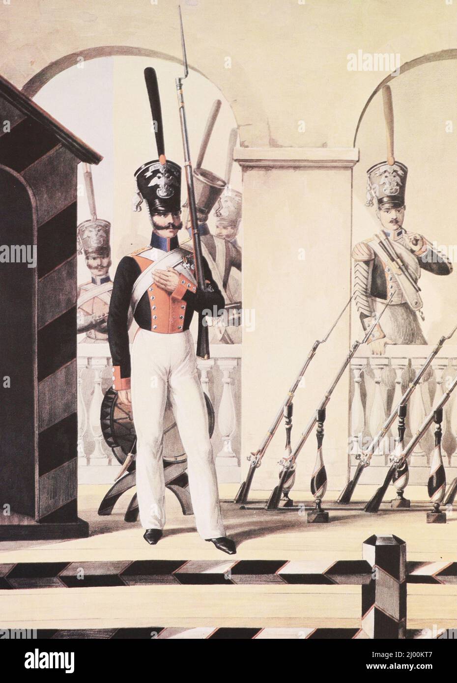 Privé du régiment Keksholm Grenadier (impérial). Peinture du 1830s. Banque D'Images