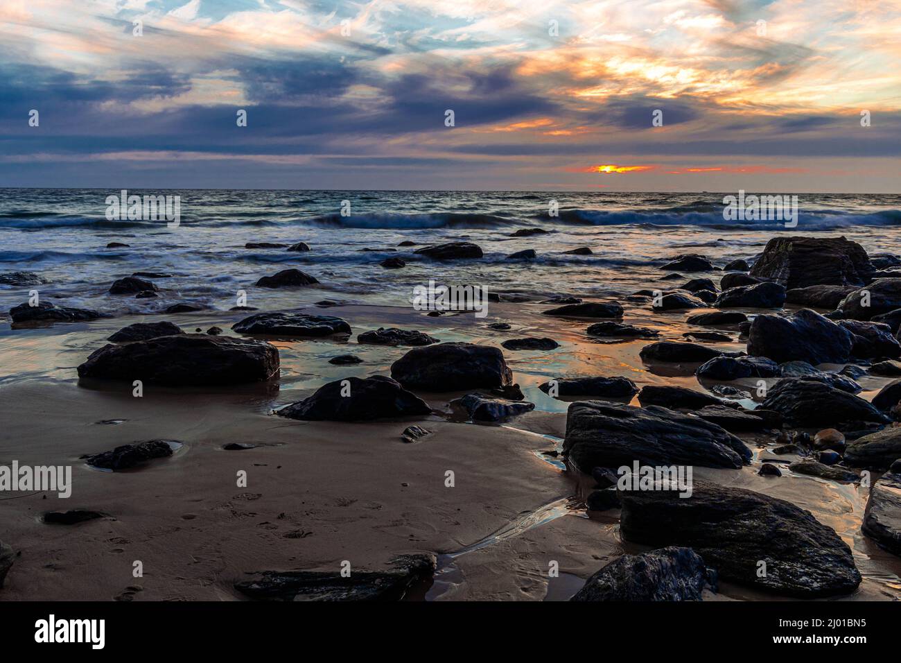 Vue sur le coucher du soleil Banque D'Images