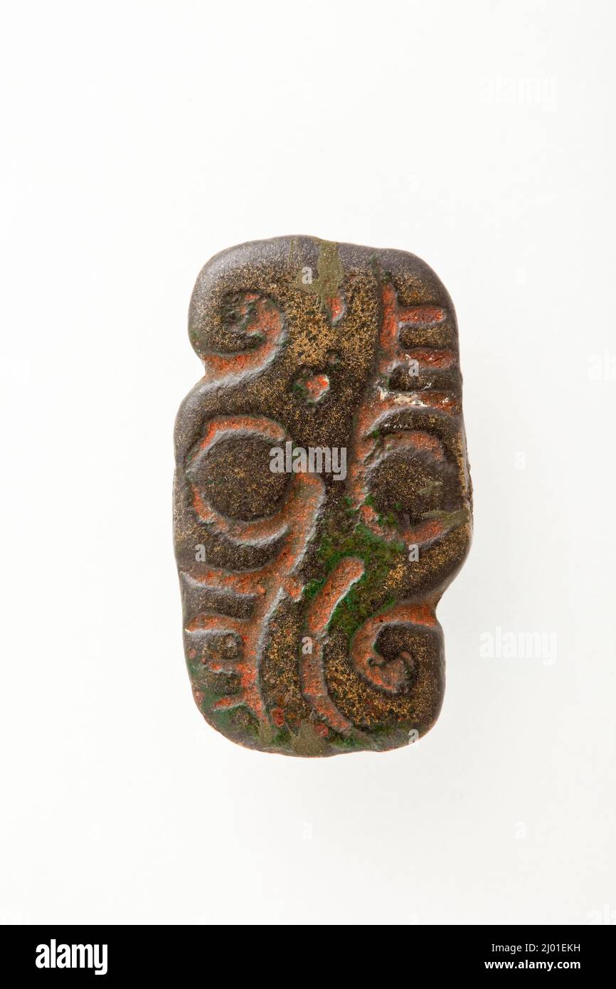 Raccord de bride. Ouest de la Mongolie intérieure, 5th-4th siècle C.-B.. Outils et équipement; mappages de chevaux. Bronze, moulé Banque D'Images