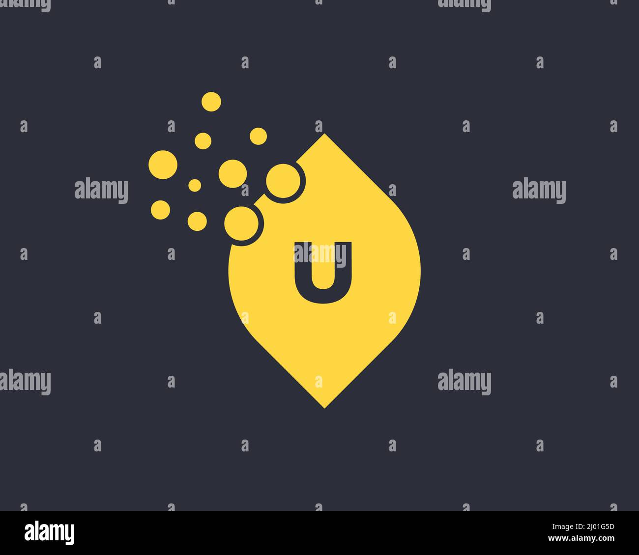 Logo abstrait lettre U avec concept feuille. Logo lettre U. Illustration de Vecteur