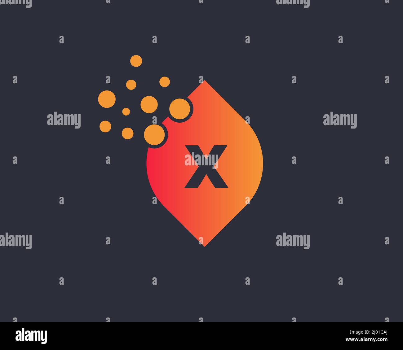 Logo abstrait X Letter avec concept Leaf. Logo Letter X. Illustration de Vecteur