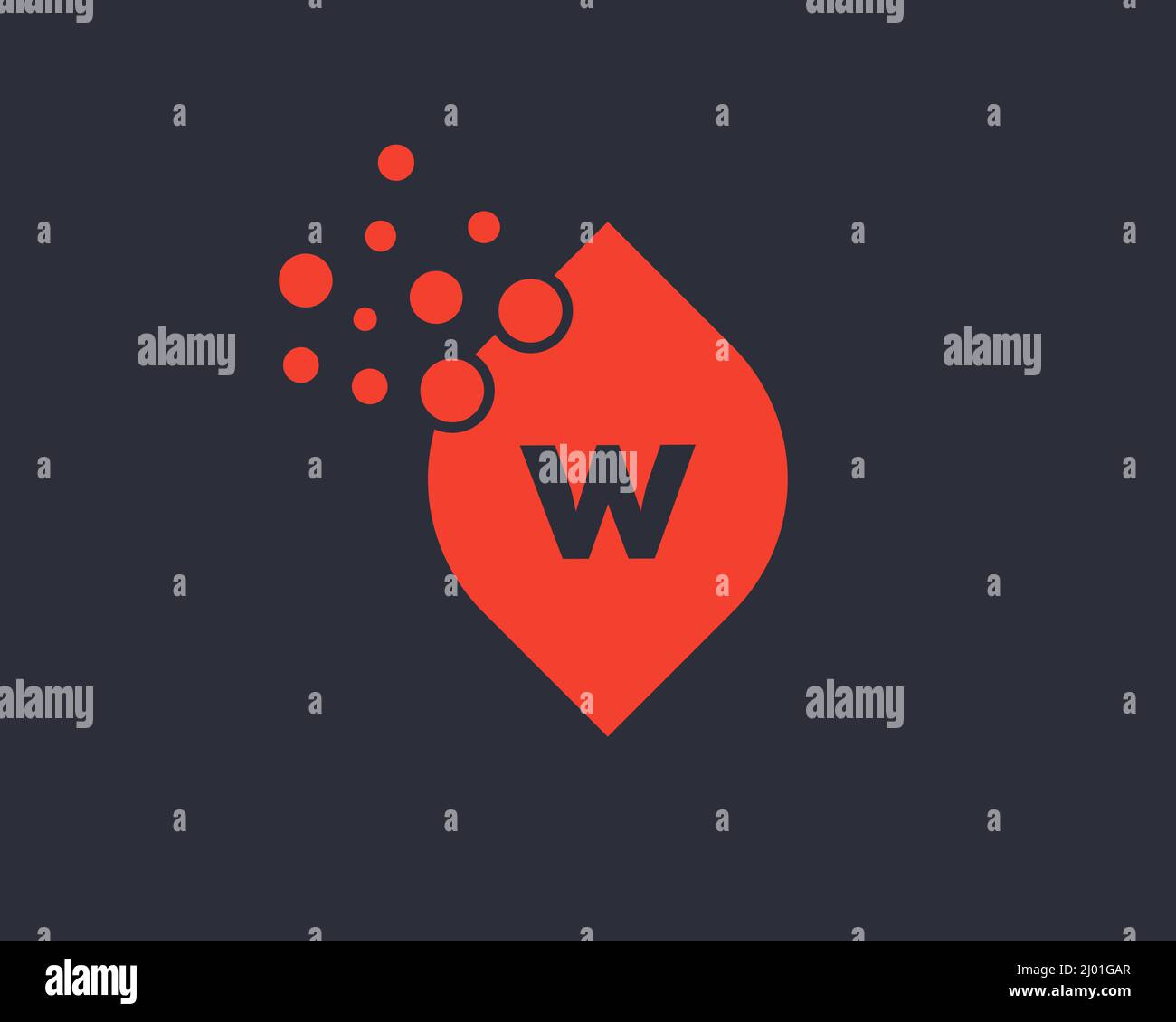 Logo W Letter abstrait avec concept Leaf. Logo lettre W. Illustration de Vecteur