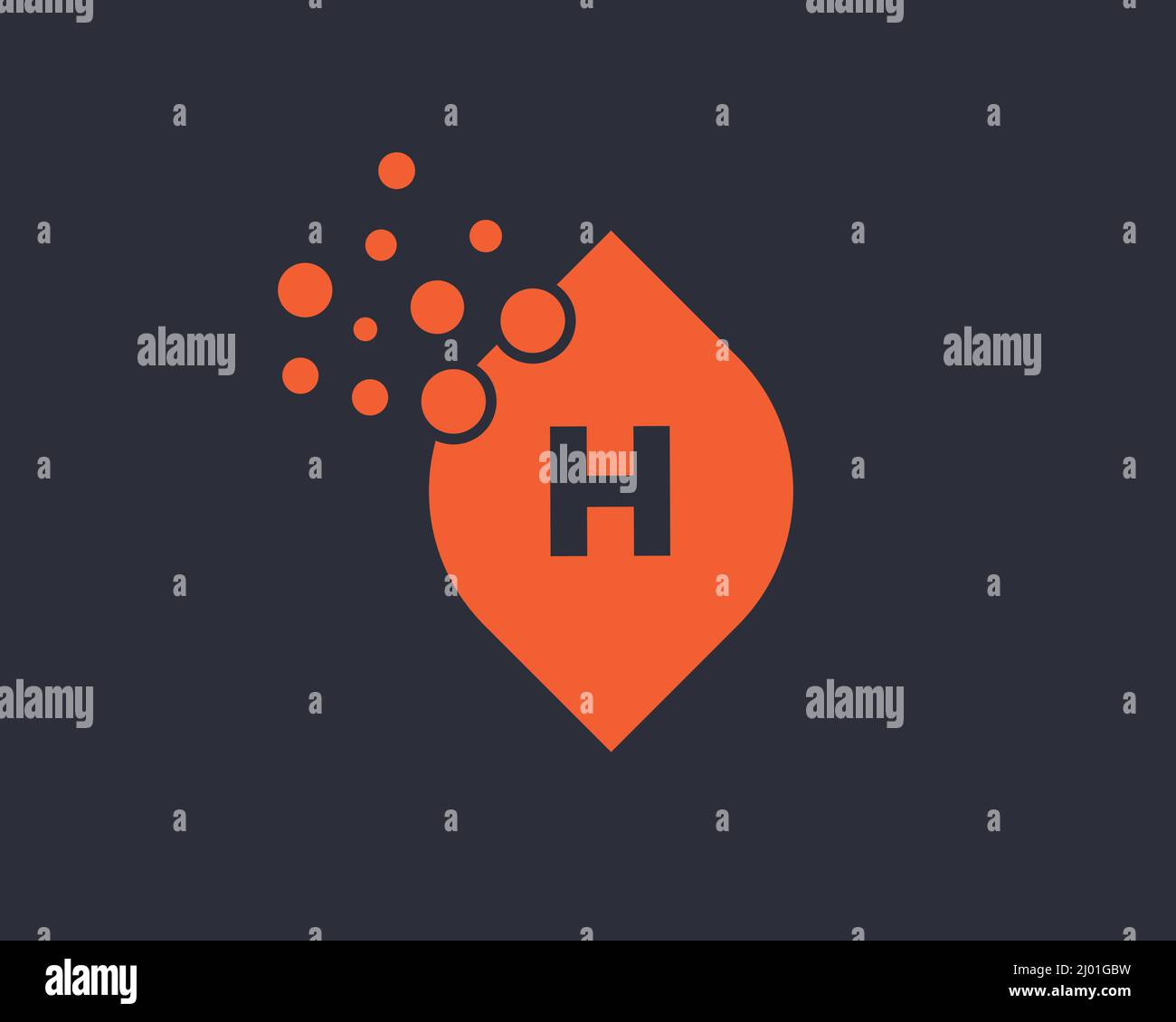 Logo lettre H abstrait avec concept feuille. Logo lettre H. Illustration de Vecteur