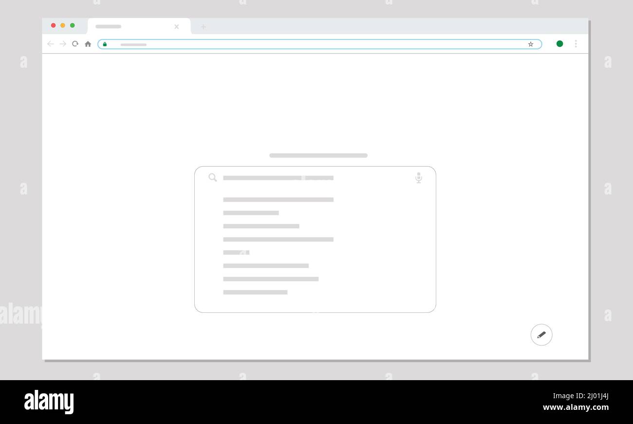 Conception de l'interface utilisateur plate du navigateur Web sur illustration du moteur de recherche en arrière-plan clair Illustration de Vecteur