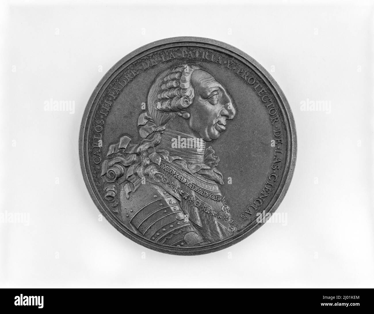 La Fondation de l'Académie royale du Mexique. Geronimo Antonio Gil (Mexique, 1732-1798). 1778. Bijoux et accessoires; médailles. Bronze frappé Banque D'Images