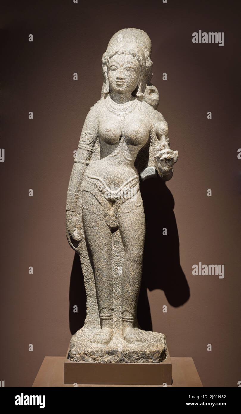 SITA comme Déesse. Inde, Tamil Nadu, vers 1100. Sculpture. Granulite Banque D'Images