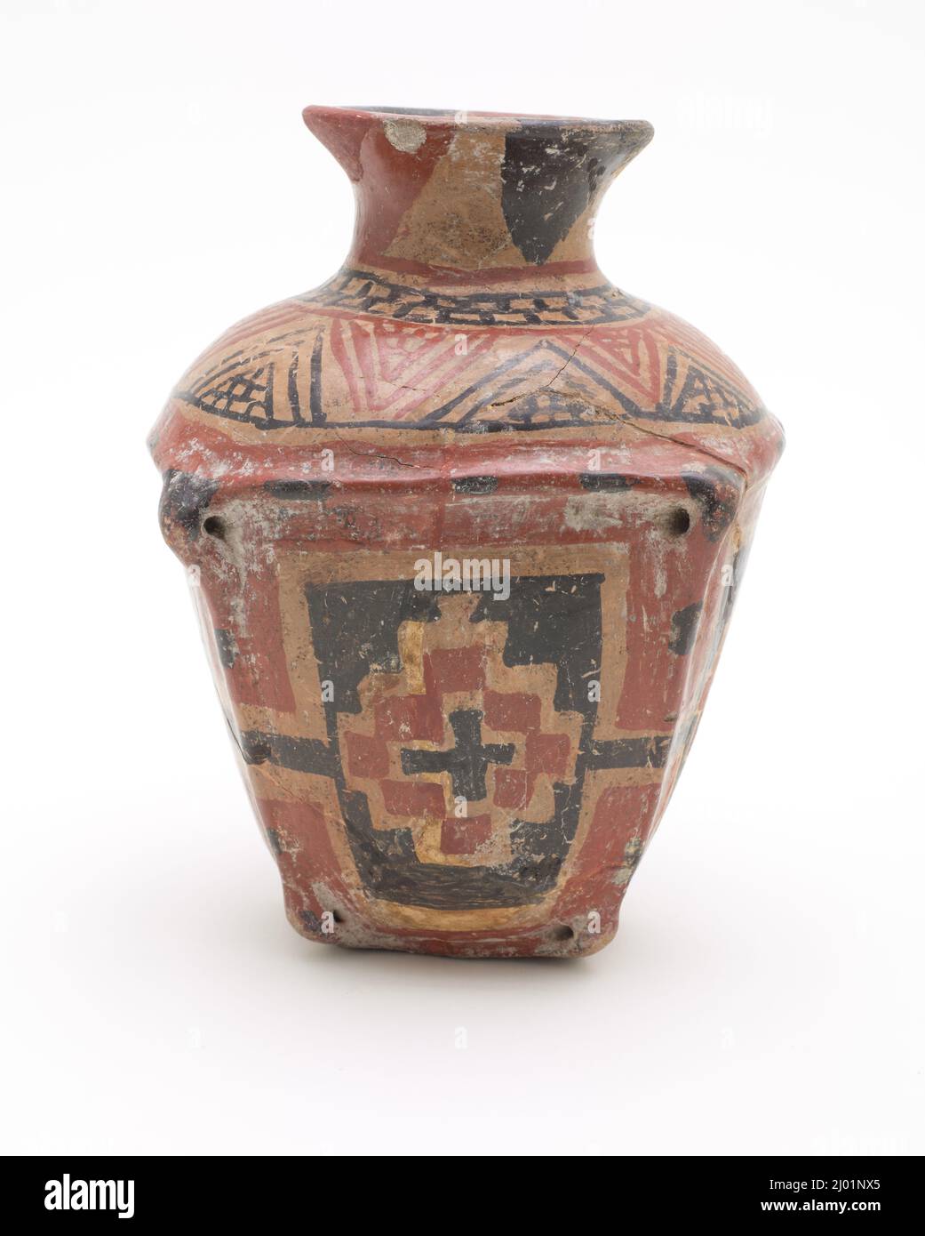 Vaisseau. Mexique, Guanajuato, Vallée d'Acámbaro, Chupícuaro, 200 BCE–100 ce. Céramique. Céramique peinte par glissement Banque D'Images