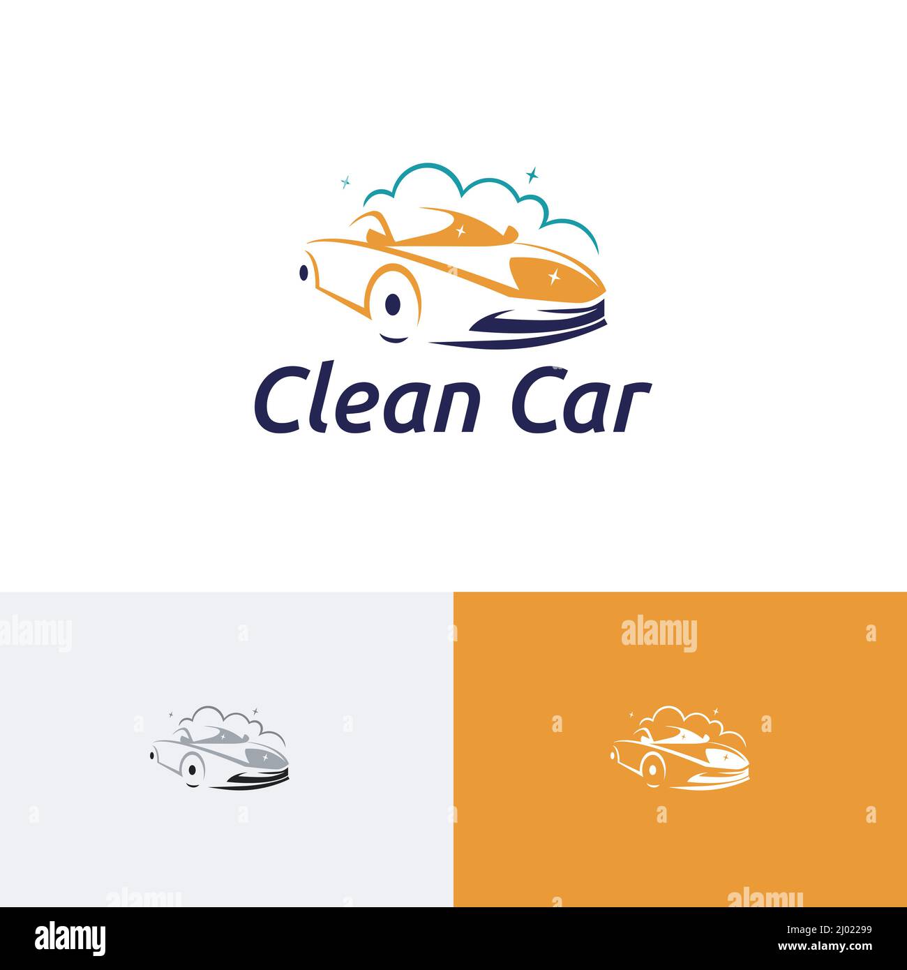 Nettoyage de voiture Silhouette savon de lavage de voiture mousse Auto Service Abstract logo Illustration de Vecteur