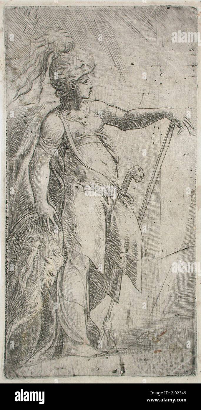 Bellona. Andrea Schiavone (Italie, vers 1510-1563). Italie, 1540-1563. Tirages ; gravures. Drypoint Banque D'Images
