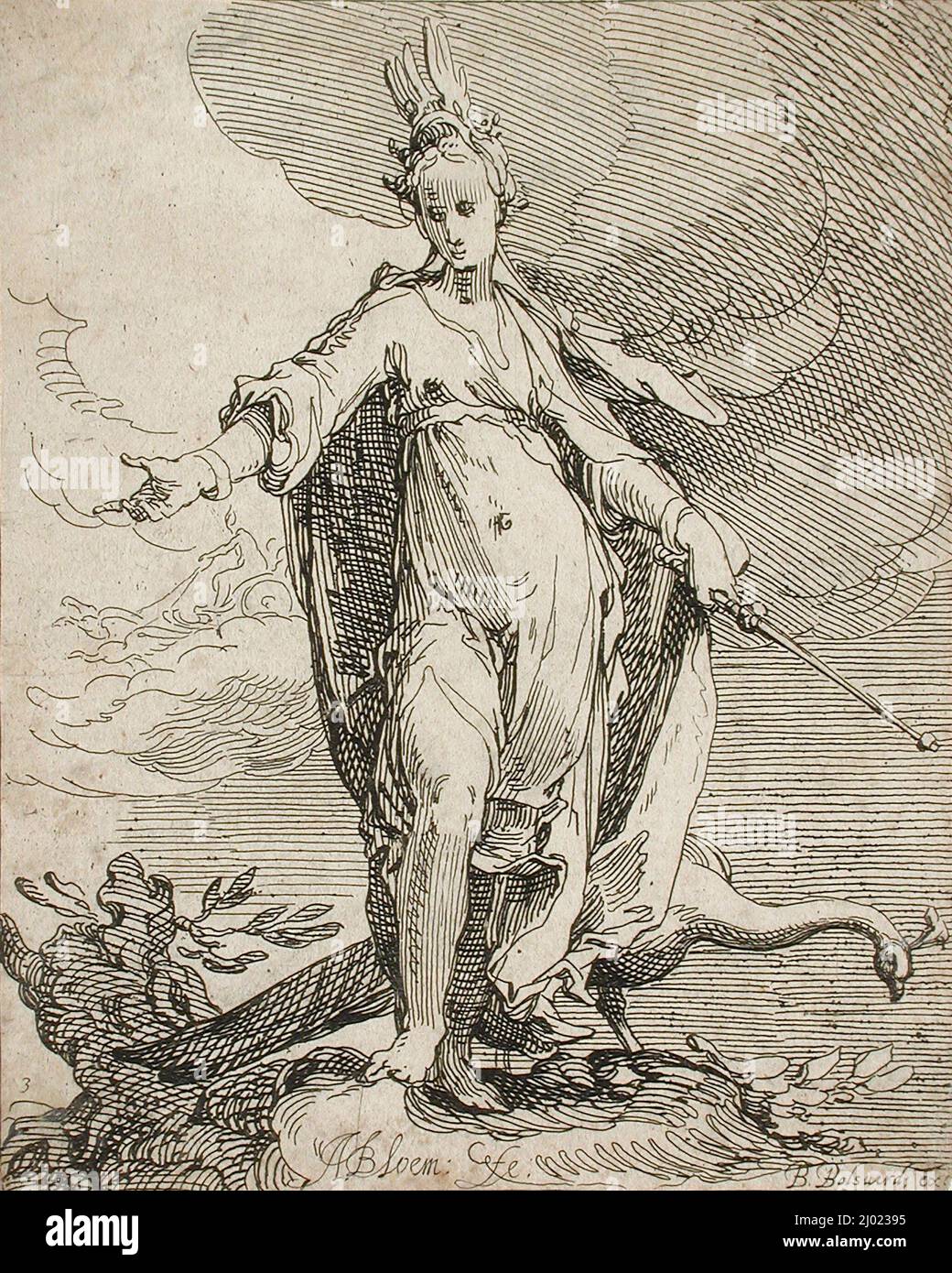 Juno. Abraham Bloemaert (pays-Bas, Gorinchem, 1564-1651). Hollande, vers 1610. Tirages ; gravures. Gravure Banque D'Images