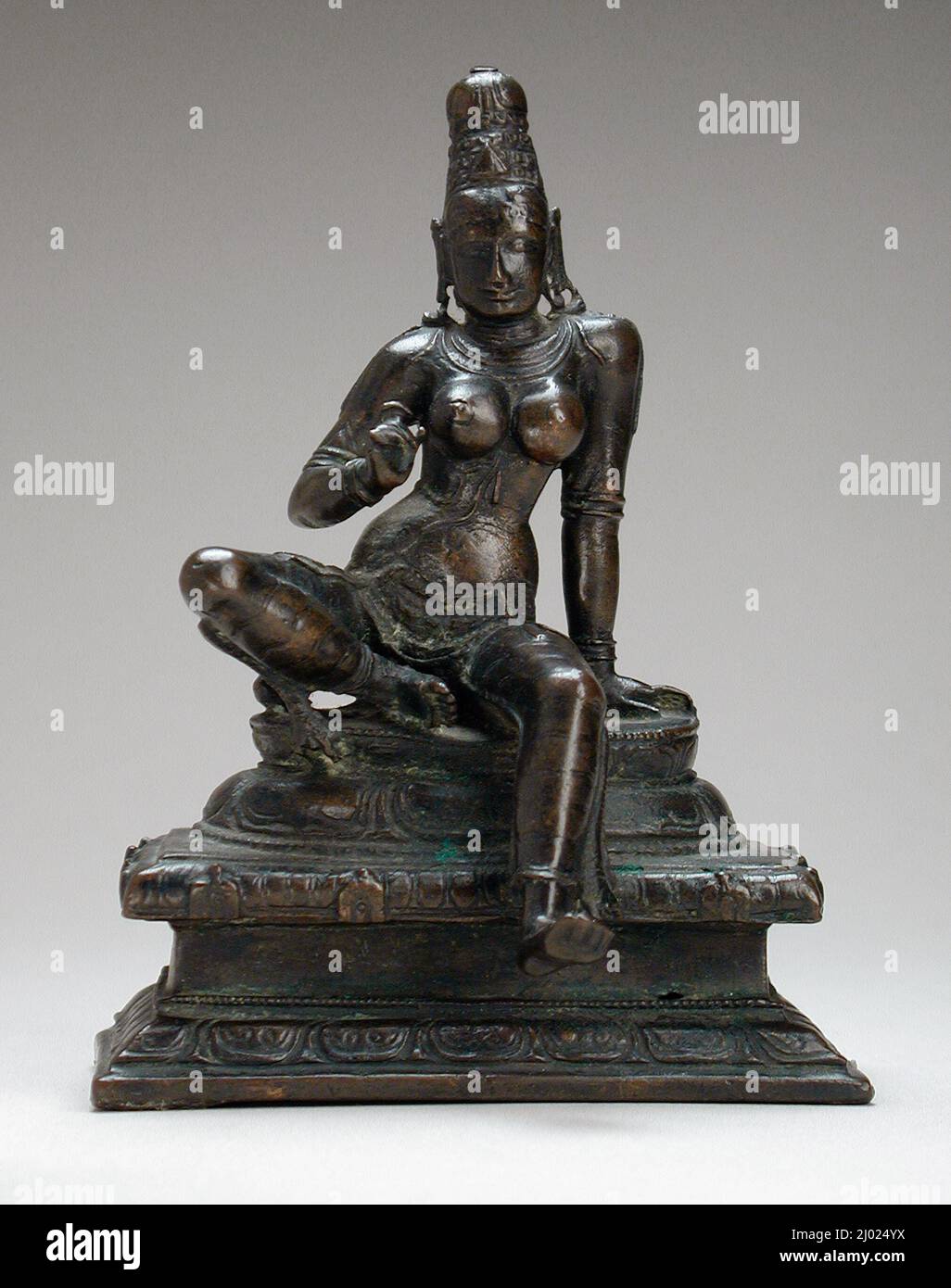 La Déesse hindoue Parvati. Inde, Tamil Nadu, 11th siècle. Sculpture. Alliage de cuivre Banque D'Images