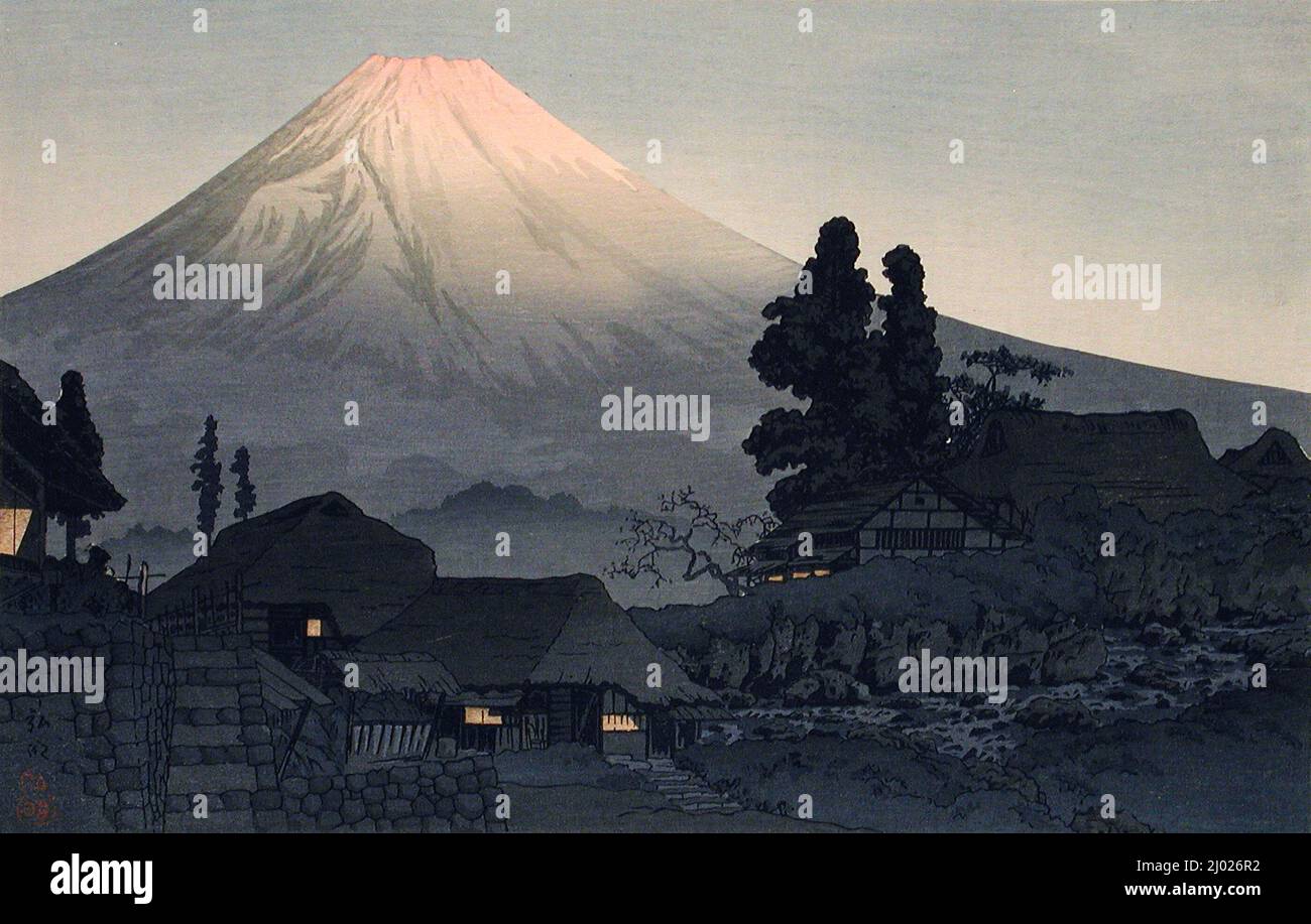 Mont Fuji de Mizukubo. Takahashi Hiroaki (Japon, 1871-1945). Japon, 1932. Imprimés; blocs de bois. Imprimé color block Banque D'Images