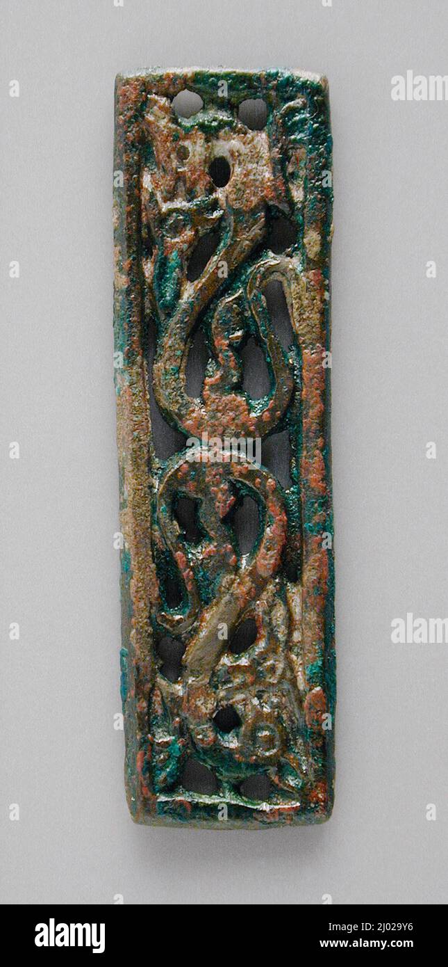 Plaque. Ouest de la Mongolie intérieure, 4th-3rd siècle C.-B.. Sculpture; plaques. Bronze, moulé Banque D'Images