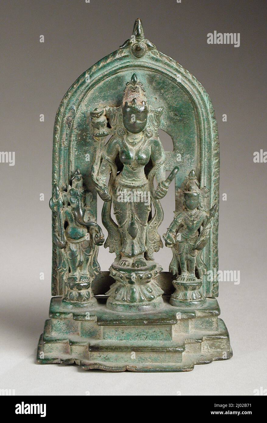 La Déesse Lalita. Inde, Odisha (Orissa), 10th siècle. Sculpture. Alliage de cuivre incrusté d'argent Banque D'Images