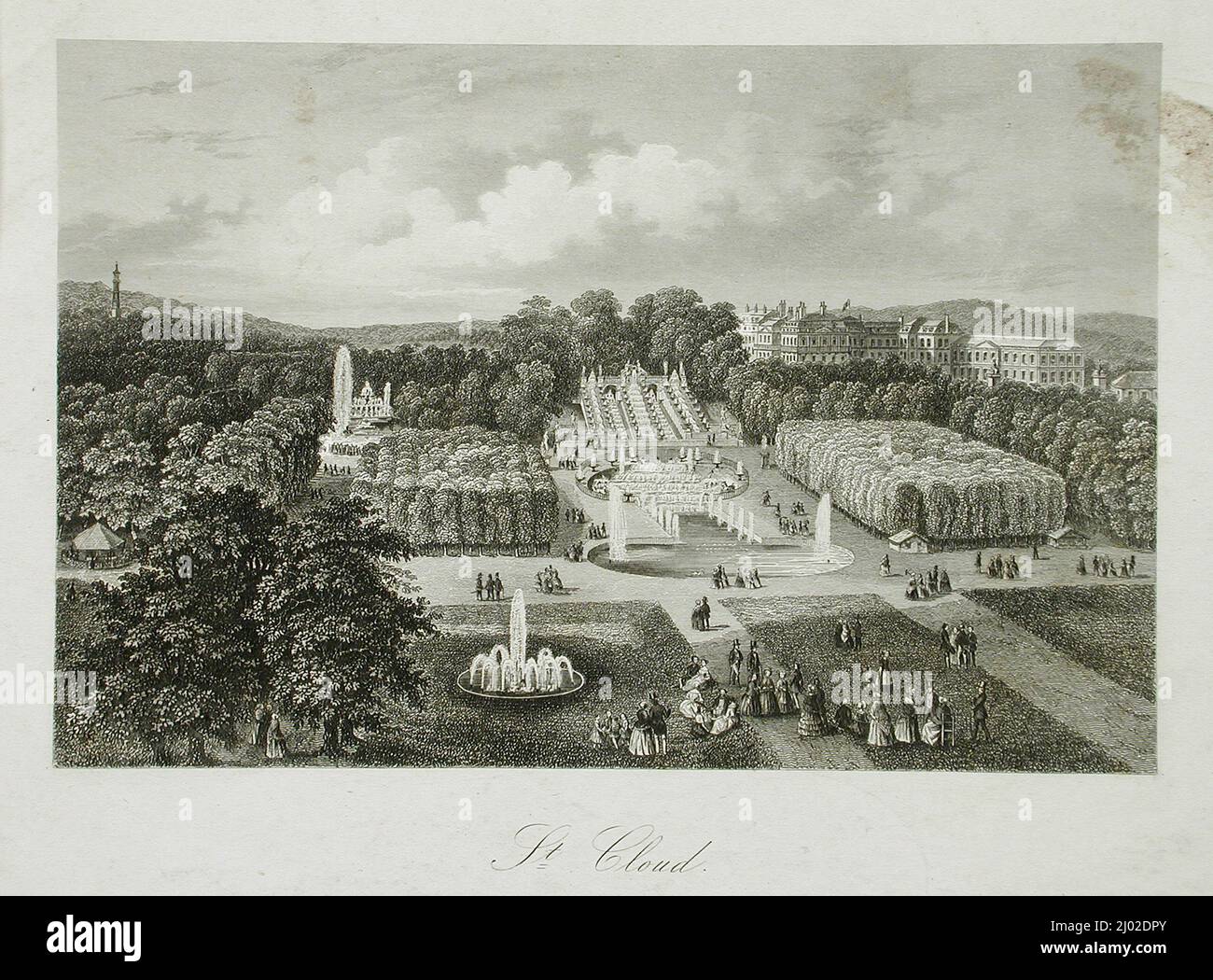 Saint Cloud. France, 19th siècle. Gravures; gravures. Gravure et gravure Banque D'Images