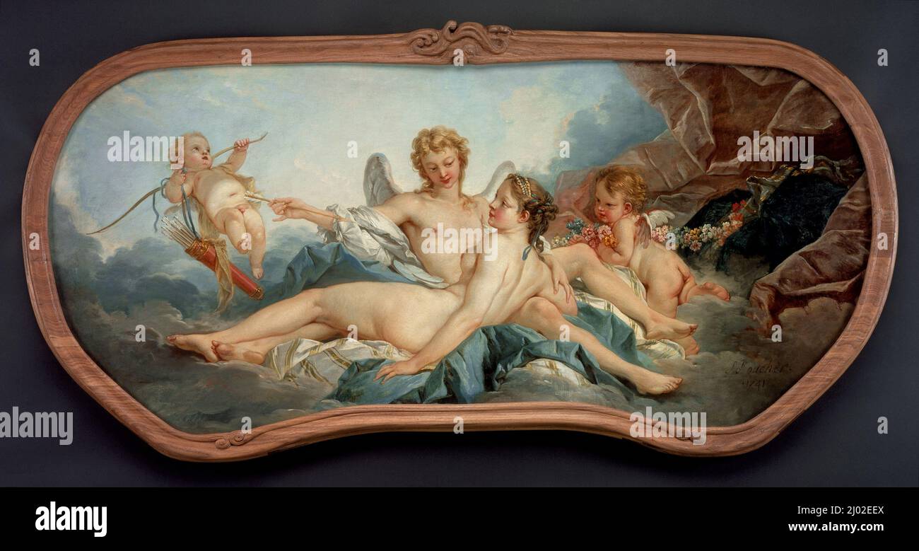 Cupid blessant psyché. François Boucher (France, Paris, 1703-1770). France, 1741. Peintures. Huile sur toile Banque D'Images