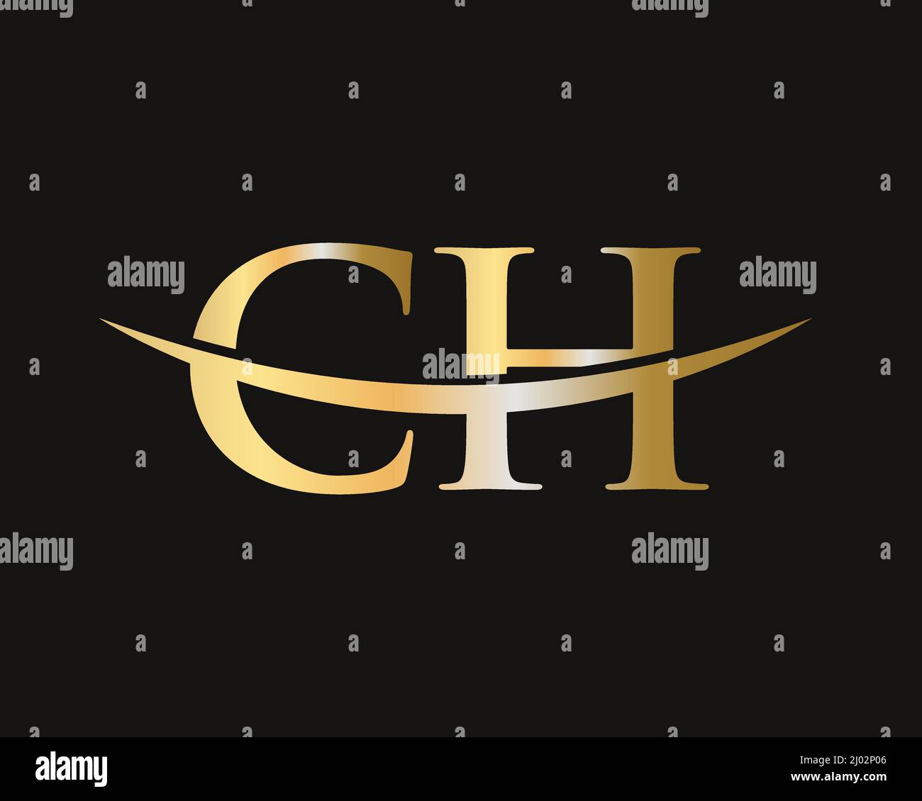 Original monogramme lettre CH logo Design Vector. Modèle de logo CH Illustration de Vecteur