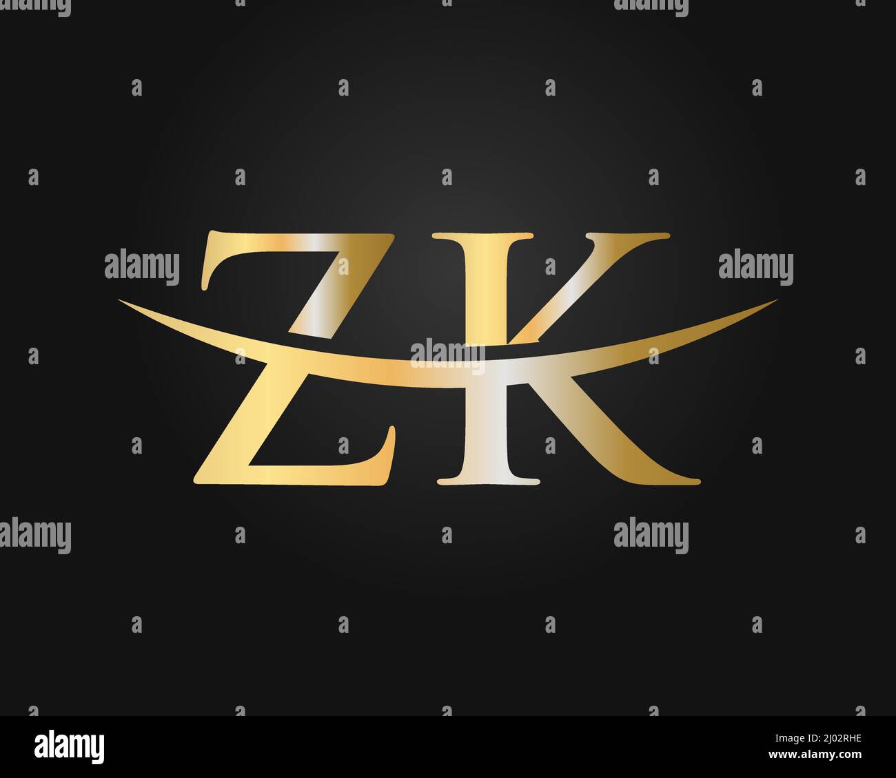 Original monogramme lettre ZK logo Design Vector. Modèle de logo ZK Illustration de Vecteur