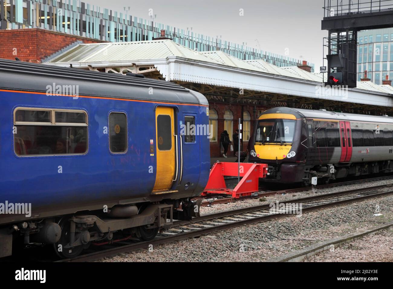 CrossCountry classe 170 diesel unité multiple 170110 à Nottingham, Royaume-Uni. Banque D'Images