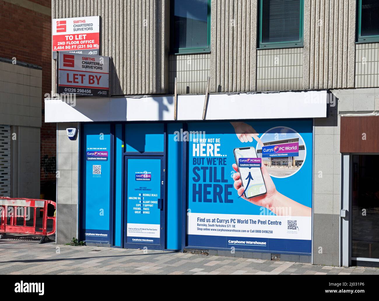 Succursale de Currys fermée, et propriété à laisser, à Barnsley, dans le Yorkshire du Sud, Angleterre Royaume-Uni Banque D'Images