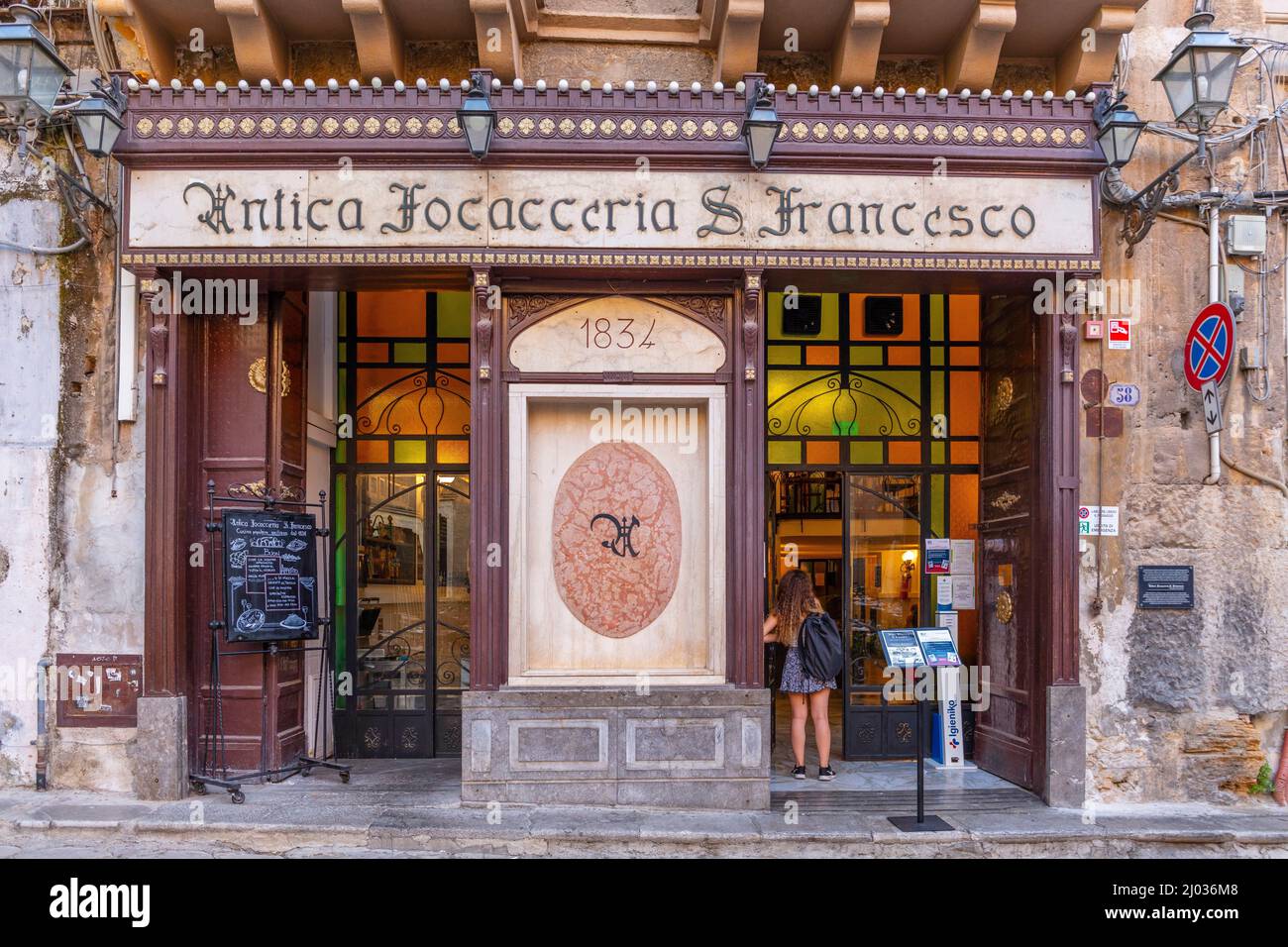 Antica Focaceria San Francesco, Palerme, Sicile, Italie, Europe Banque D'Images