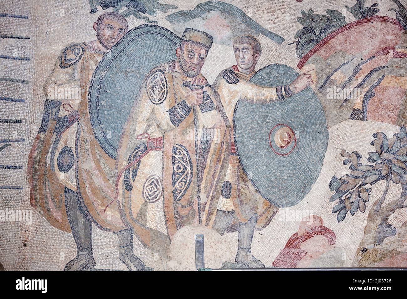 La Villa romaine del Casale (Villa Romana del Casale), site classé au patrimoine mondial de l'UNESCO, Piazza Armerina, Enna, Sicile, Italie, Europe Banque D'Images