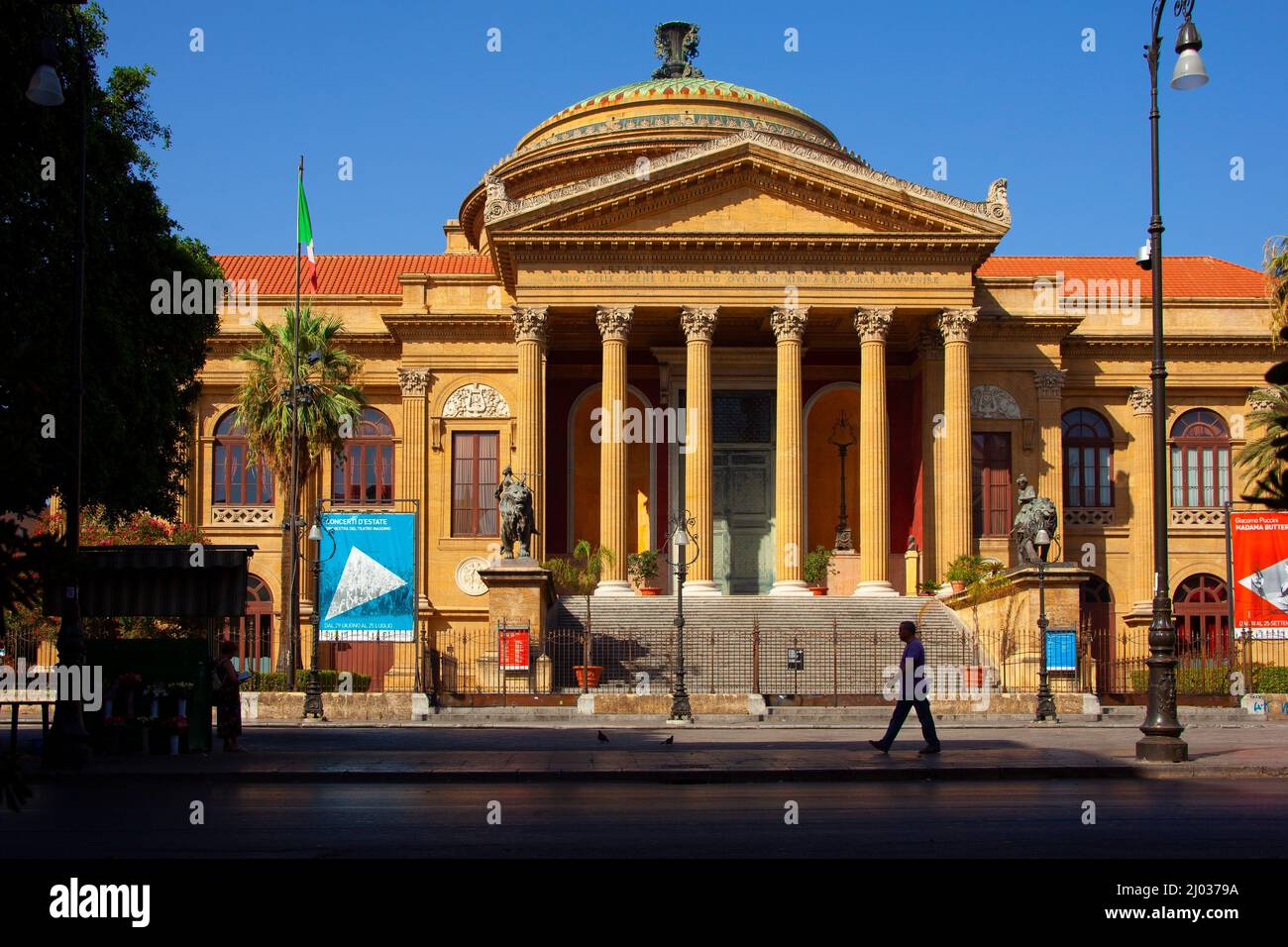 Théâtre Massimo, Palerme, Sicile, Italie, Europe Banque D'Images